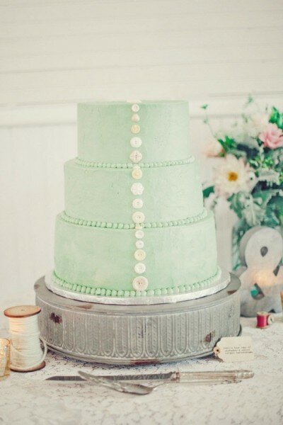 Mint button cake